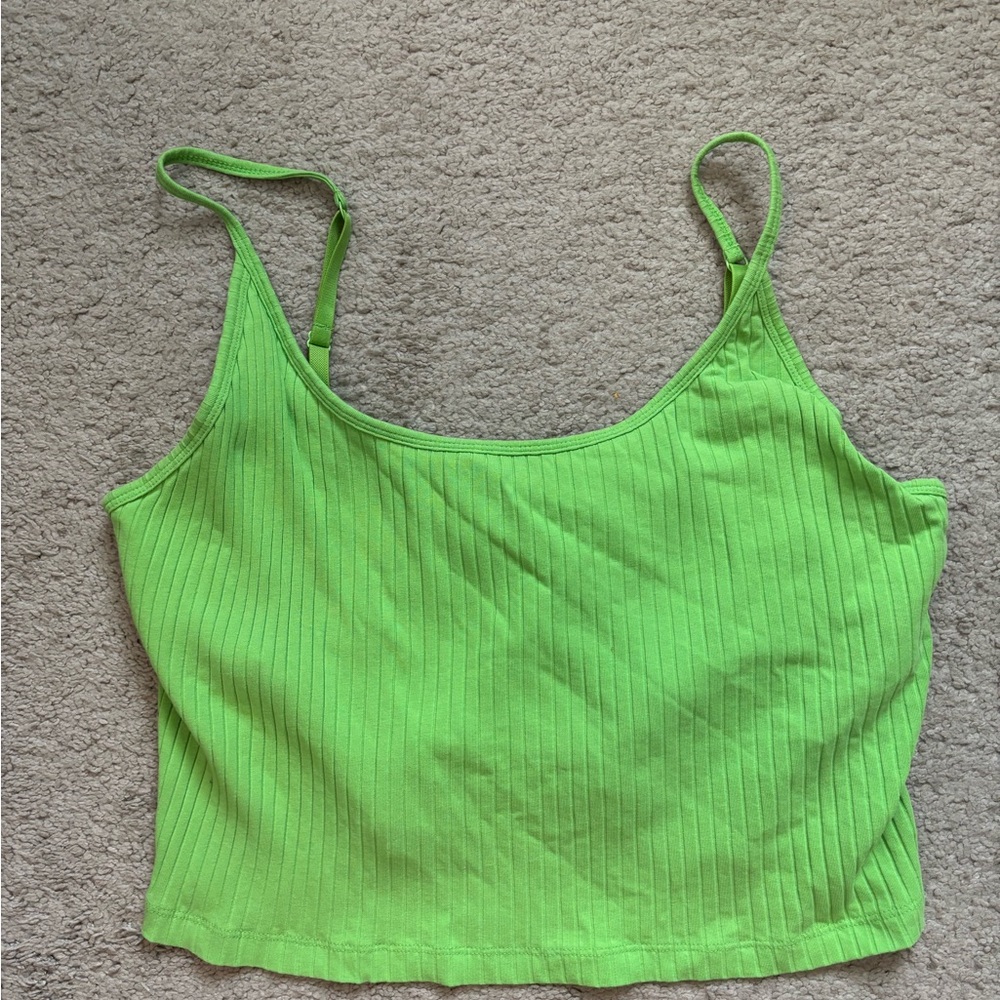 Old Navy Lime Green Ribbed Camisole Crop Tank